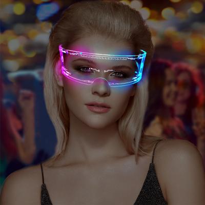 China Nightclubs Bars Bars Parties Events Liquor Promotions Advertising Cyberpunk Button Batteries Luminous Color Changing Led Light Up Visor Tech Futuristic Glasses For Club Party bar for sale