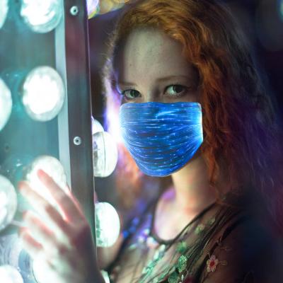 China One Key Switch 7 Colors Rechargeable USB LED Color Changing Washable Dustproof Glowing Fiber Optic EL Mask For Rave Party Masquerade Night Dance DJ for sale