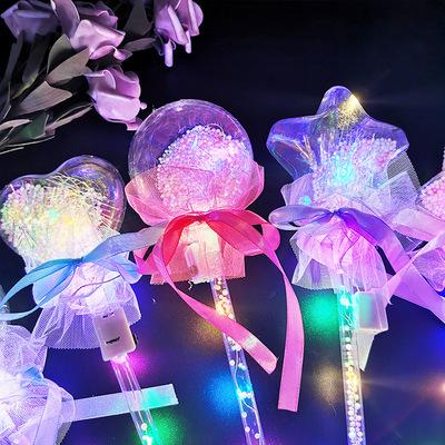 China Children's Toys/Glowing New Star LED Festival Decoration Shape Fairy Princess Magic Wand Flash Stick Square Stall Selling For Birthday Children's Lumiou Toy for sale