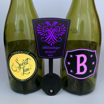 China Hot sales custom bottle label switch led wine EL label champagne bottle light up label sticker for vodka for sale