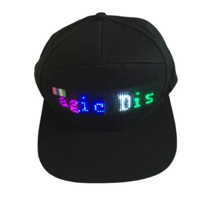 China COMMON APP LED Controlled Programmable Scrolling Display Message USB Sport Rechargeable Baseball Cap For Party Promotional Advertising for sale