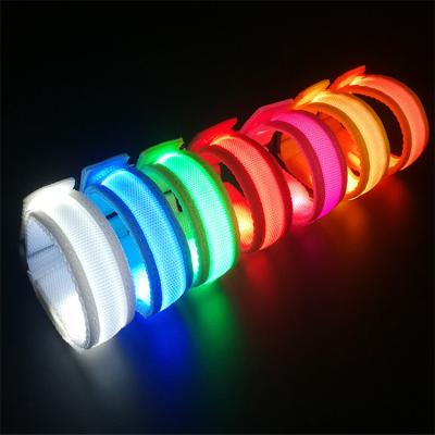 China Outdoor Glowing Wide Led Luminous Safety Warning Light Safety Armband Wristband Wristband for sale