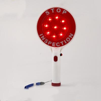 China 2022 ABS+PVC new arrival stop traffic light wholesales rechargeable USB handle stop traffic warnining light flashlight traffic light for sale