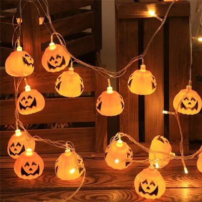 China Holiday Decorations Wholesale Creative Light Halloween Lantern String Pumpkin LED Lights For Halloween Decoration for sale