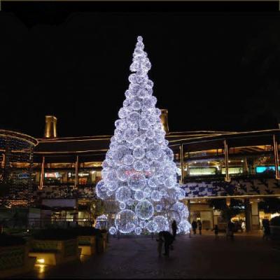 China Outdoor Waterproof Mall Large Customized Size 2m 3m 5m 10m Led Light Giant Christmas Ball Tree For Holiday Mall Decoration for sale