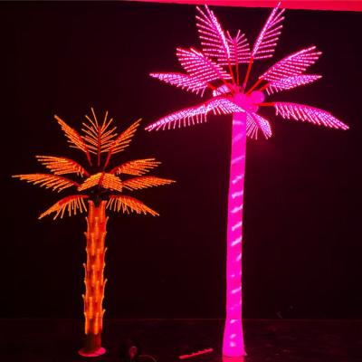 China RGB Casual Custom Size Neon Artificial Coconut Palm Tree with LED Lights for Mall Indoor Outdoor Square Theme Park Holiday Scenic Event for sale