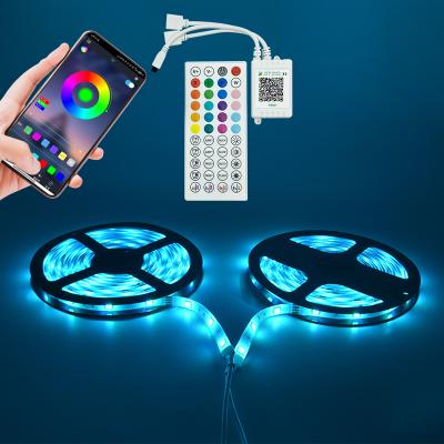 China Flexible Led Strip Light Richshining luces LED Tira Custom APP Controlled 5m 150 LED 5050 RGB LED Remote Control Strip Light for sale