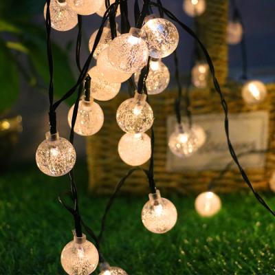 China Wholesales Garden Led Fairy Lights Solar Christmas Outdoor Garden Decoration Lantern Crystal Ball Bulb String Light For Party for sale