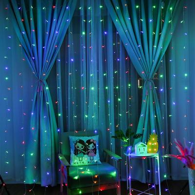 China Christmas 300 LED Commercial Remote Control Connectable Window Decoration Wedding Supplies Holiday Use Curtains Fairy Light for sale