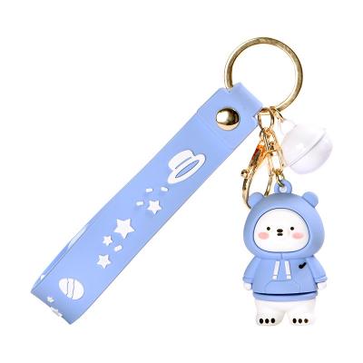 China Lovely Bear Creative Soft Rubber Animal Cartoon Doll Pendant Rubber+alloy Sweater Key Chain for sale