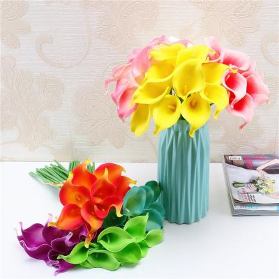 China Mini Real Touch Minimalist Wholesale Home Decor PU Calla Lily Artificial Decorative Flowers For Wedding Office Party Decorative for sale