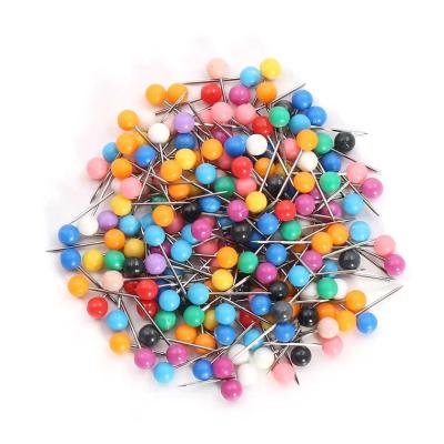 China Sewing Accessories Low Price Customized Colored Round Plastic Pack Head Stitch Card Steel Drawing Pin Push Pins Steel Drawing Pin for sale