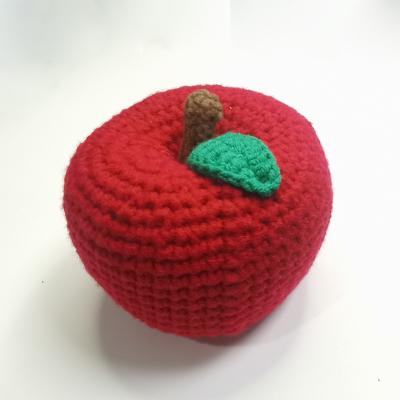 China Contemporary Handmade Crochet Yarn Knitting Red Apple Gift Yarn Christmas Decoration for sale