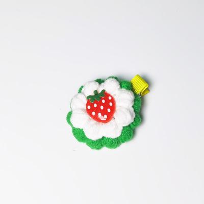 China Cute Hairpin Kids Girl Flower Baby Hairpin Side Handmade Crochet Knitting Clip for sale