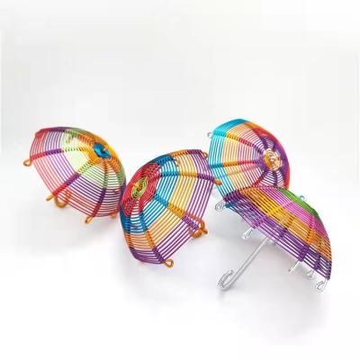 China China Creativity Wire Umbrella Model Handwork Handmade Colorful Aluminum Metal Small For Kids Play for sale