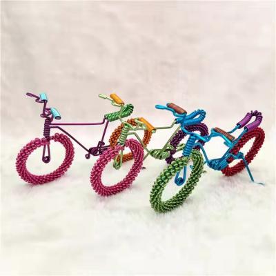 China China Handmade Colorful Aluminum Wire Handwork Metal Bicycle Bike Model For Kids Play for sale