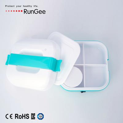 China New Mini Lunch Box Rectangle Heating Stackable Blue Lunch Box for sale