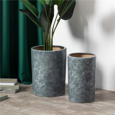 China Hot Selling Cylinder Balcony Modern Minimalist Decorative Plant Pot Creative Ceramic Flower Pots For Indoor for sale