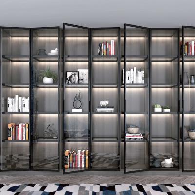 China New Modern Bedroom Wardrobe Closet Designs Modern Aluminum Frame Glass Door Solid Wood Walk In Wardrobes Aluminum Profile for sale