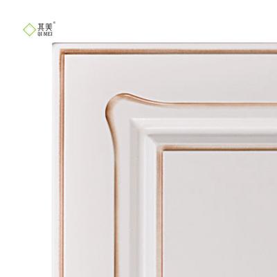 China Factory Directly Wholesale Classic PVC Membrane MDF Pressed Kitchen Cabinet Doors Wooden Panel for sale