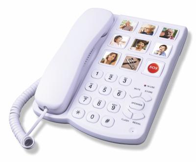 China Retro Big Button Landline SOS Telephone, Fixed Attached Phone with Instant Call ID LCD Display DTMF/FSK Landline for Elderly for sale