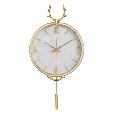 China Custom Hot Selling Amazon Pendulum Wall Clock Wholesale Price Marble Wall Clock Radio Good Quality Wall Clock for sale