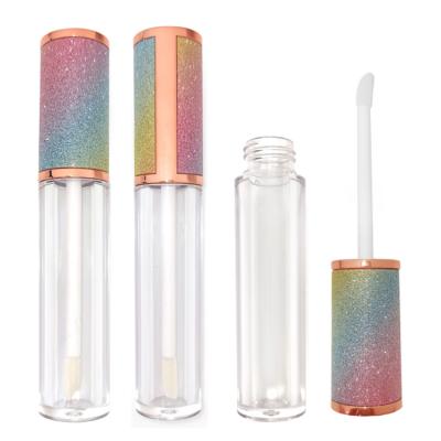 China Factory 5ml Glitter Lip Gloss Tube Lip Gloss Packaging Lip Gloss Cosmetic Tubes With Brush for sale