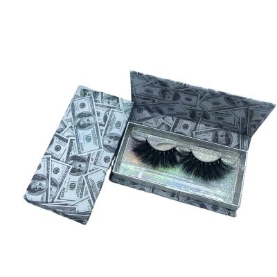 China Recyclable Wholesale Dollar Eyelash Box Mink Lashes Magnetic Eyelash Packaging Box for sale