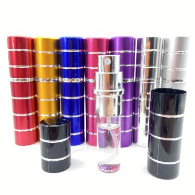 China Mini Aluminum Perfume Bottle Cosmetic High Quality Displacement Atomizer for sale