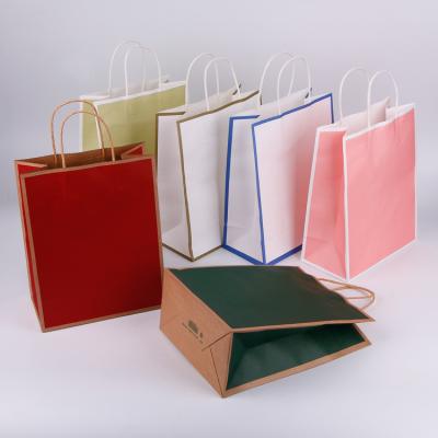 China Recycled Materials Custom Paper Handles Brown Deli Fast Food Kraft Paper Bag For Food Packaging for sale