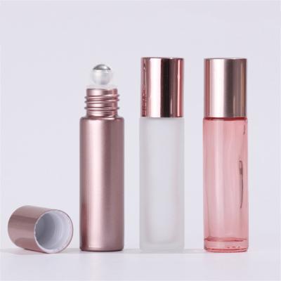 China 5ml 10ml Cosmetic Empty Refillable Perfume Bottle Roller Bottle Glass Roll On Bottle With Trackball for sale