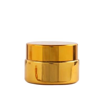 China 2021 cosmetics new listing gold stamp glass cream jar 5g, 10g, 25g, 30g, 50g for sale