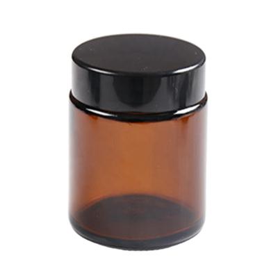 China Amber Glass Cream Jar Cosmetics Skin Care Eye Cream Containers Empty With Lid for sale