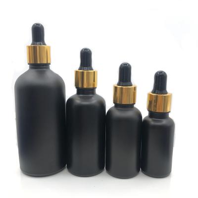 China 20ML 30ML 50MLEmpty Running Black Amber Round Glass Dropper Bottle Cosmetic Large Quantity For Oil for sale