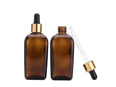 China 30ml 50ml 100ml Cosmetic Empty Glass Bottle Spray Square Amber Glass Bottle for sale