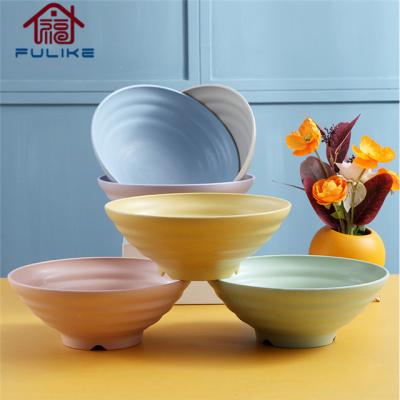 China Lightweight Straw Fiber Big Rice Bowl Large Cereal Wheat Bowls Lightweight Japanese Style Round Plastic Bowl Sets for sale