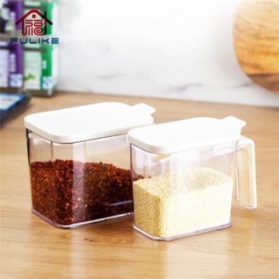 China Sustainable Compartment Food Jar Kitchen Ware Spice Containers Seasoning Box With Handle for sale