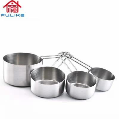 China 4pcs Stainless Steel Viable Measuring Cups Set Best Selling Measuring Cups Set With Handle For Baking for sale