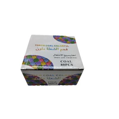 China Shihsa Madden 80pcs Per Box Hookah 33mm Colorful Wooden Round Fruit Shisha Charcoal Charcoal for sale