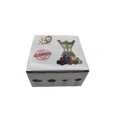 China Shihsa incense customized logo shisha charcoal incense hookah charcoal with colorful box around 33mm colorful charcoal for sale