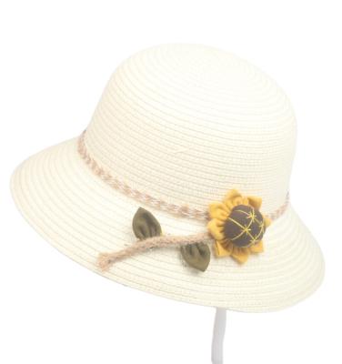 China Wholesale Eco-Friendly Wide Brim Summer Kids Beach Sun Hat Children Girl Bucket Straw Hat Flower Bowknot Sunhat for sale