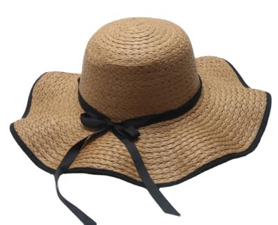 China Wholesale Hot Sale Super Women's Beach Hat Eco-Friendly High Quality Custom Paper Straw Hat Large Wide Brim Solid Color for sale