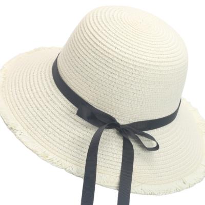 China New Hot Selling Eco-friendly Beach Hat Straw Hat Wide Brimmed Sun Hat Super Cheap Women's Solid Color Wholesale for sale