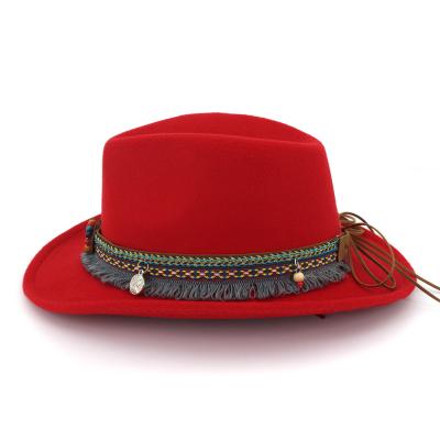 China 2021 wholesale plush cowboy hats women wool felt hat hats travel national men and women rug hot sale hats for sale