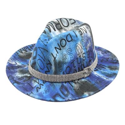 China Wholesale Design Fedora Hat Fashion Colorful Wool Stylish Tie Dyed Plush New Design Felt Jazz Hat for sale