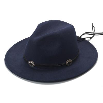 China Custom Felt Hat Fedora Fashion OEM Fadora Sombreros Hat Adults 2022 Wholesale Custom Wide Brim Women Woolen Panama Ladies Hat for sale