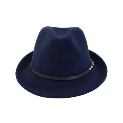 China And American plush jazz wool hat wholesale bell-shaped women's 2021 European brim wool ball curved felt hat hats new for sale