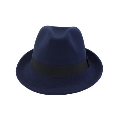 China New Plush Fashion Meat Pie Hat With Feather Pencil Brim Buckle Men's Wide Open Meat Pie Hat for sale