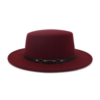 China Wholesale Colorful Warm Sale Plush Wool Felt Brim Fedora Hat For Women Men Winter Hard Stiff Dress Fedora Hats for sale