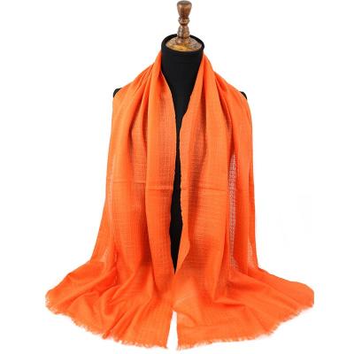 China Custom Made Single Scarf Brand Designer Scarf Merino Luxury Wool Scarf For Women for sale